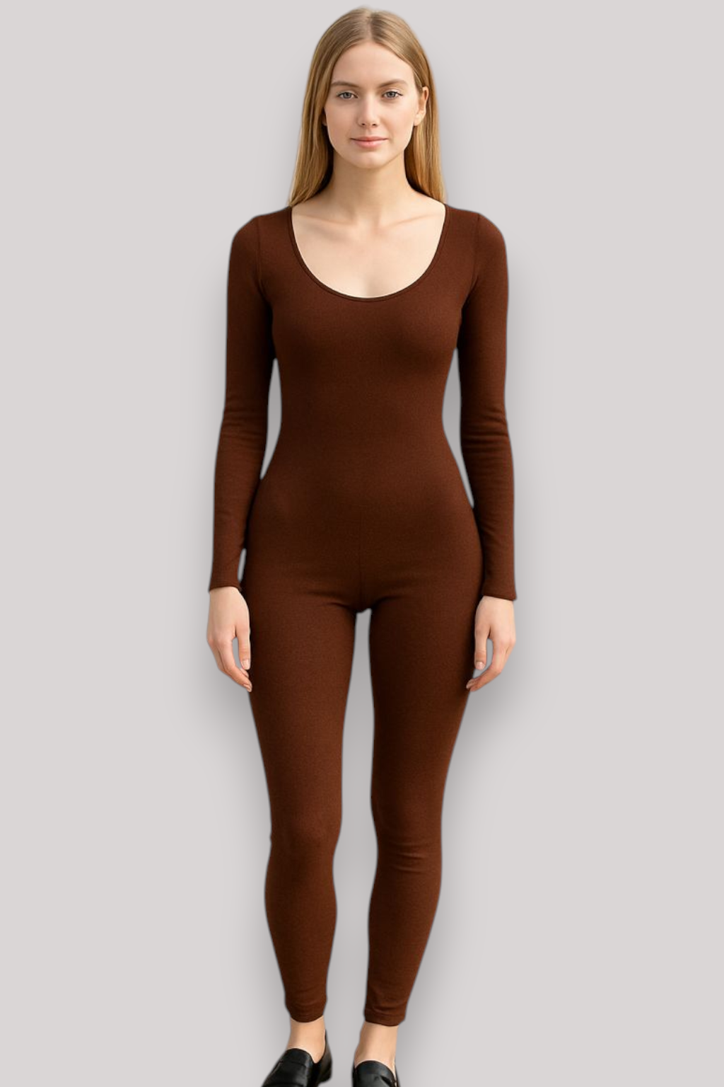 The Mirella Long Sleeve Fitted Jumpsuit Casual Stretch One Piece Outfit