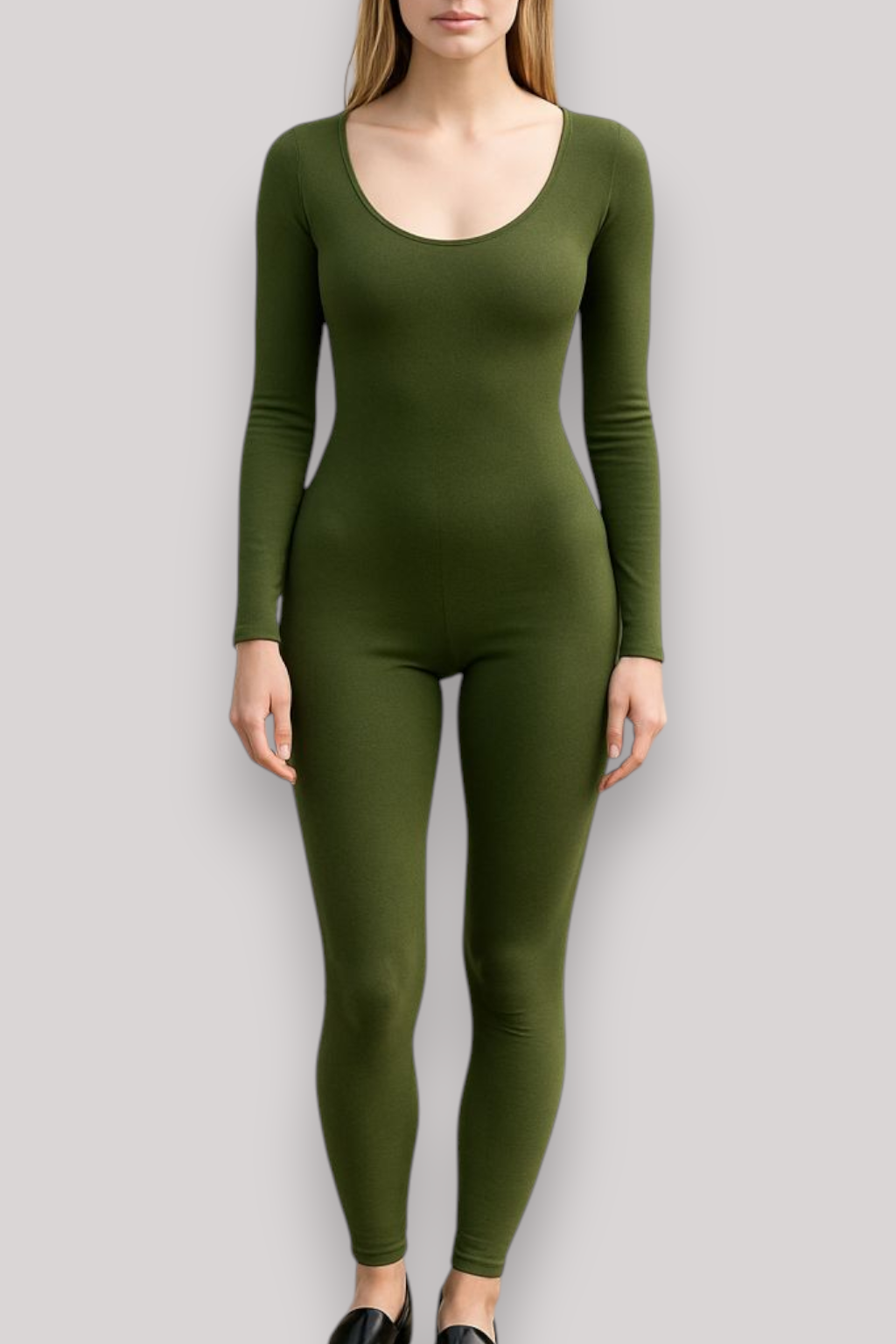 The Mirella Long Sleeve Fitted Jumpsuit Casual Stretch One Piece Outfit