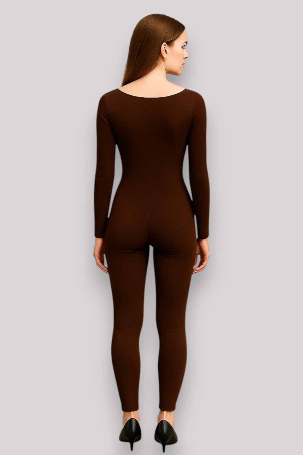 The Mirella Long Sleeve Fitted Jumpsuit Casual Stretch One Piece Outfit