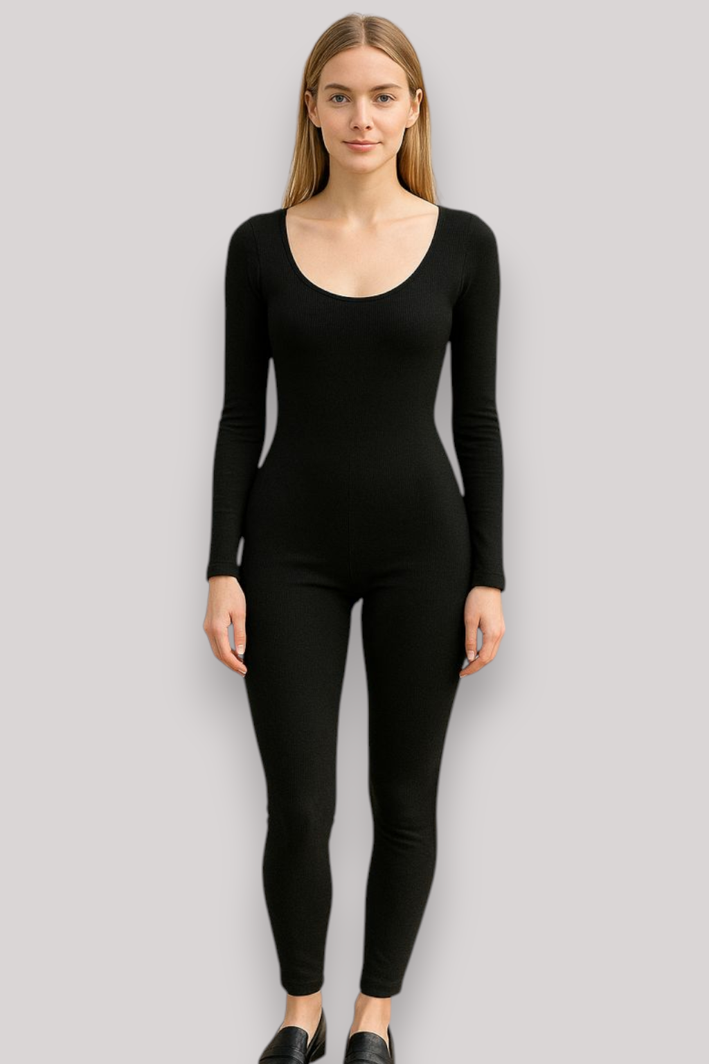 The Mirella Long Sleeve Fitted Jumpsuit Casual Stretch One Piece Outfit