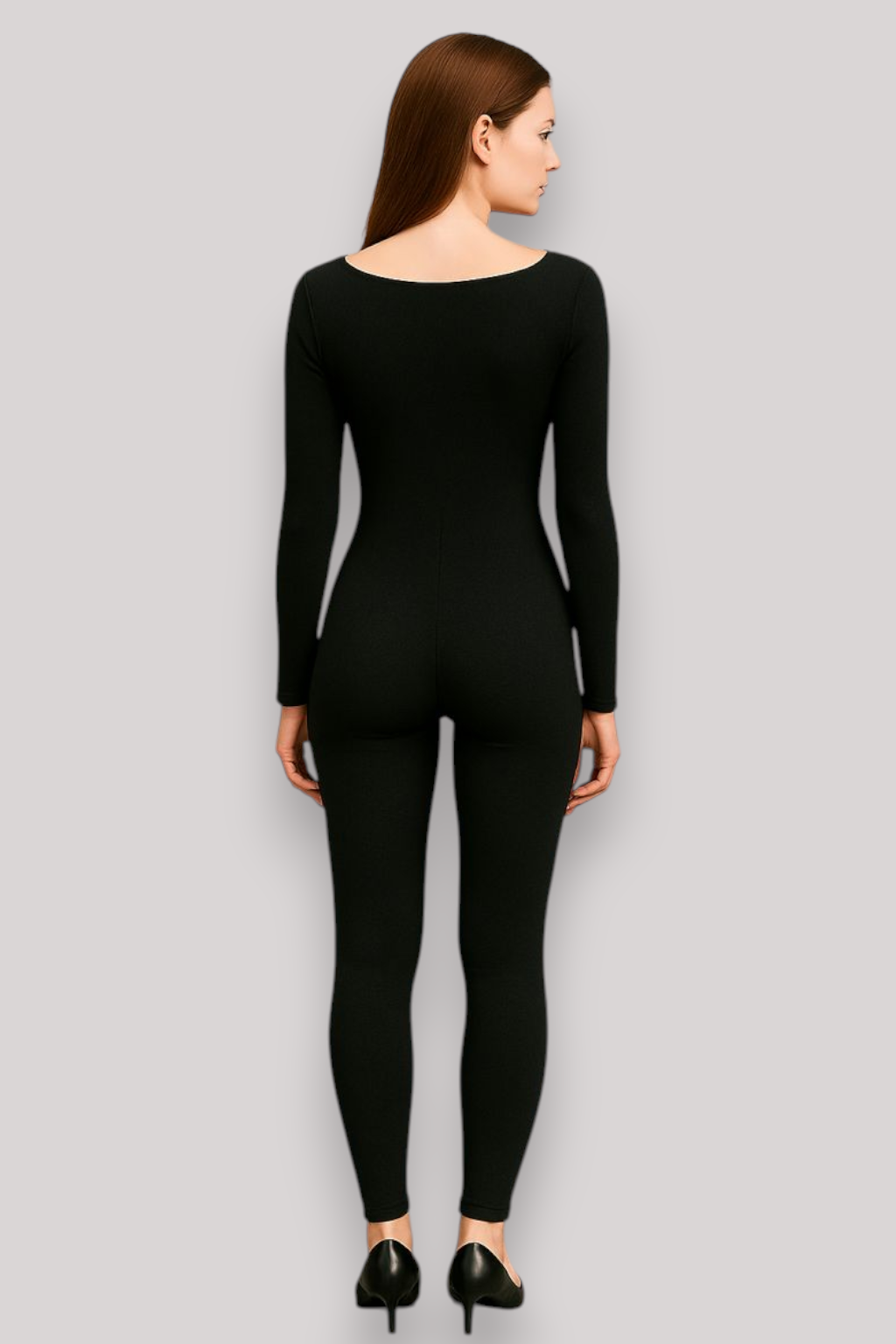 The Mirella Long Sleeve Fitted Jumpsuit Casual Stretch One Piece Outfit