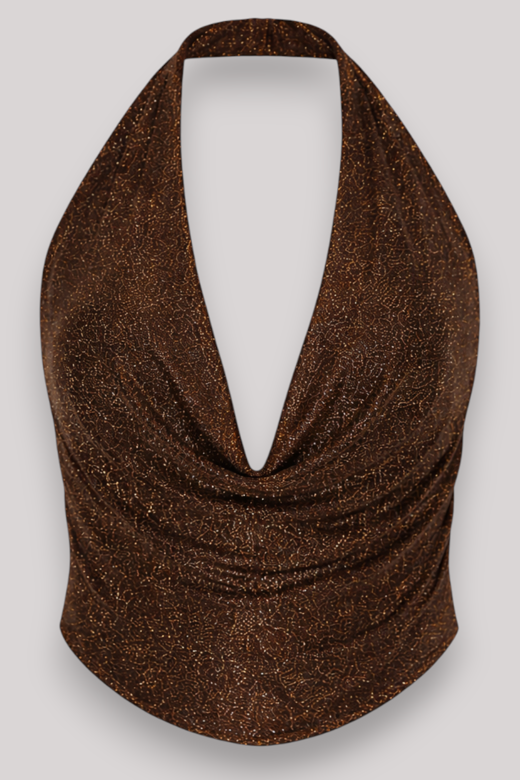 The Mireya Deep V Backless Sparkle Halter Vest Summer Party Top