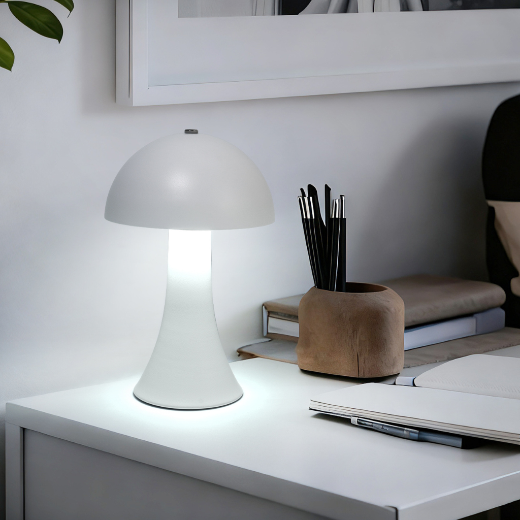 The Muselle Rechargeable Touch LED Mushroom Table Lamp