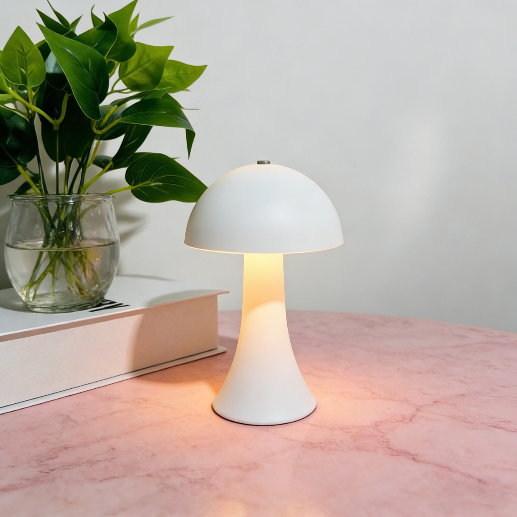 The Muselle Rechargeable Touch LED Mushroom Table Lamp