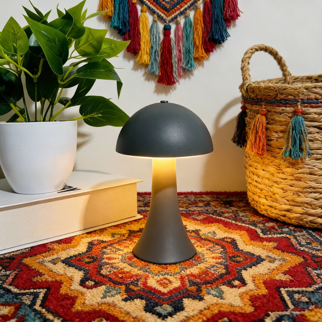 The Muselle Rechargeable Touch LED Mushroom Table Lamp