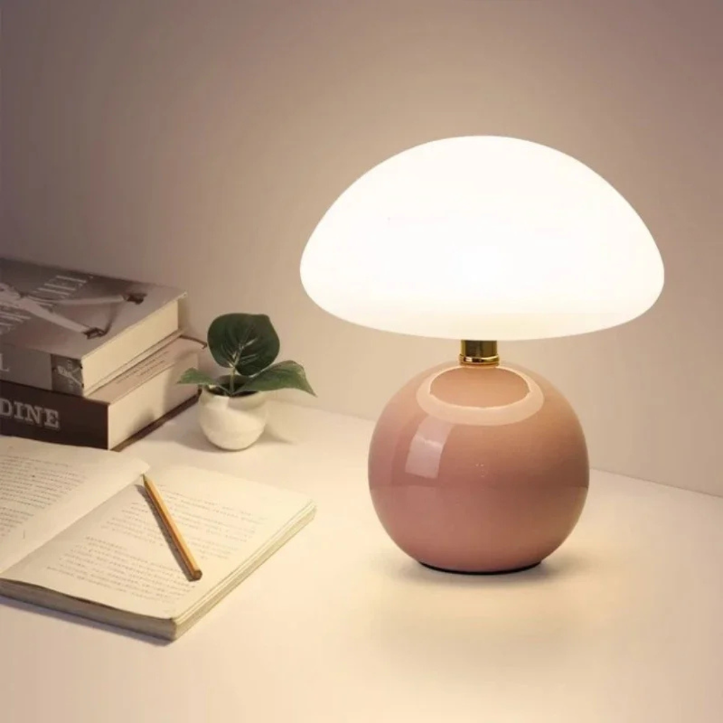 The Mushora LED Rechargable Mushroom Table Lamp