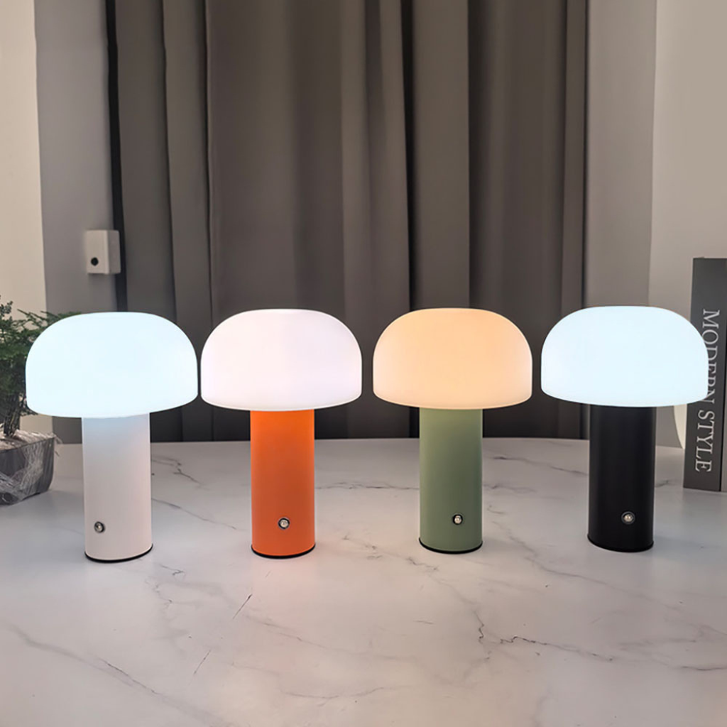 The Mushora LED Mushroom Rechargeable 3 Colour Table Lamp