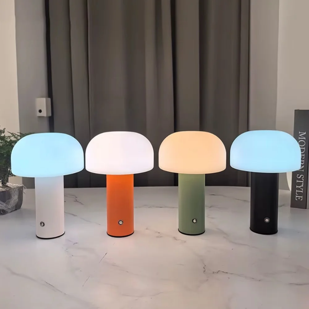 The Myrnelle Rechargeable Mushroom LED Table Lamp