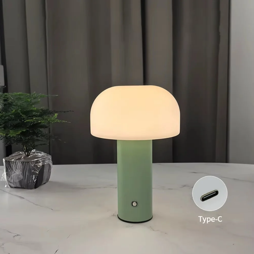 The Myrnelle Rechargeable Mushroom LED Table Lamp