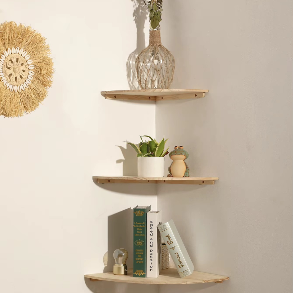 The Nordora Wooden Wall Rack Shelf