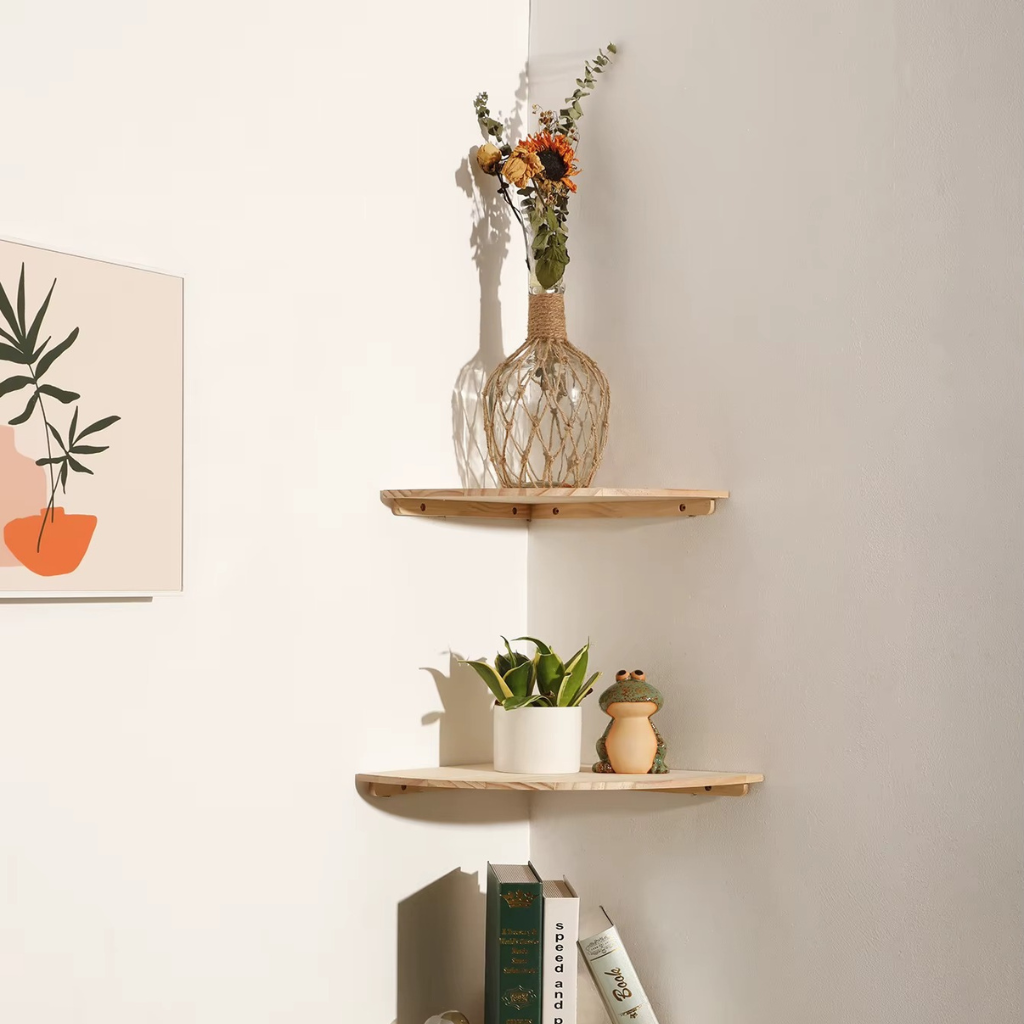 The Nordora Wooden Wall Rack Shelf