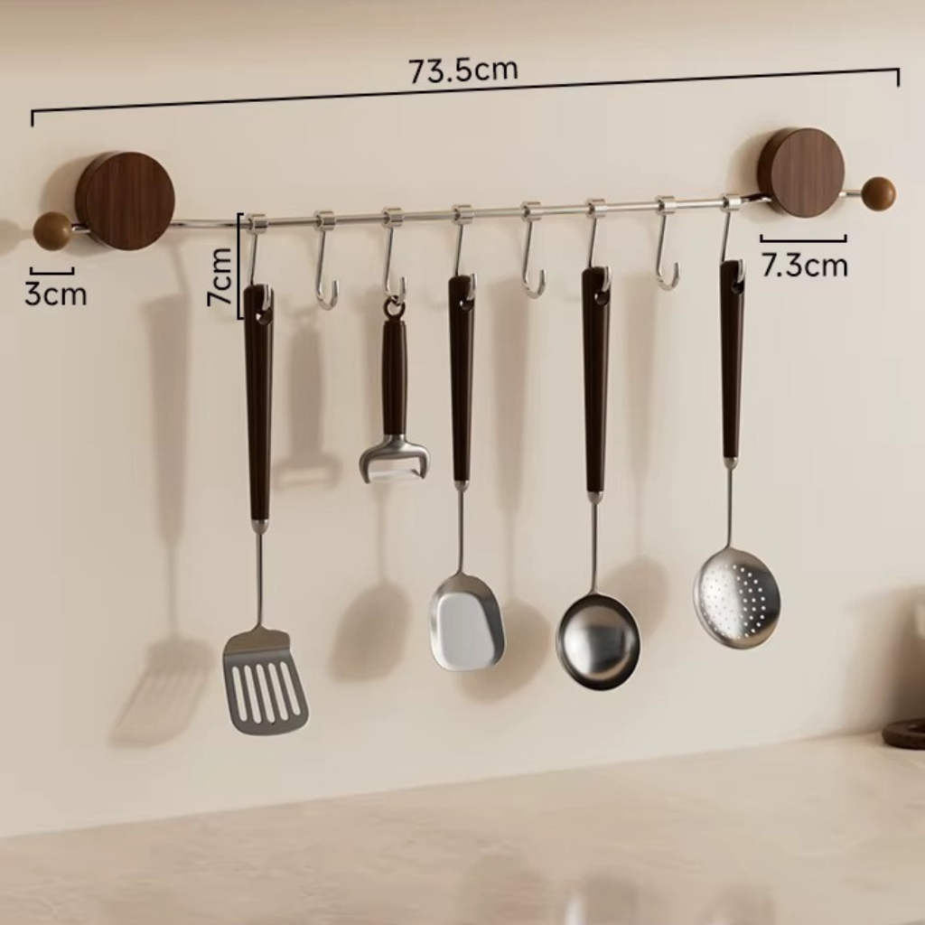 The Nutvora Walnut Kitchen Utensil Rail