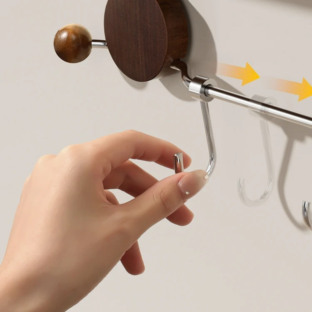 The Nutvora Walnut Kitchen Utensil Rail