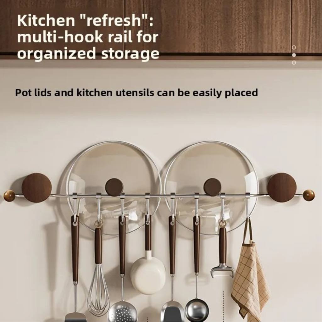 The Nutvora Walnut Kitchen Utensil Rail