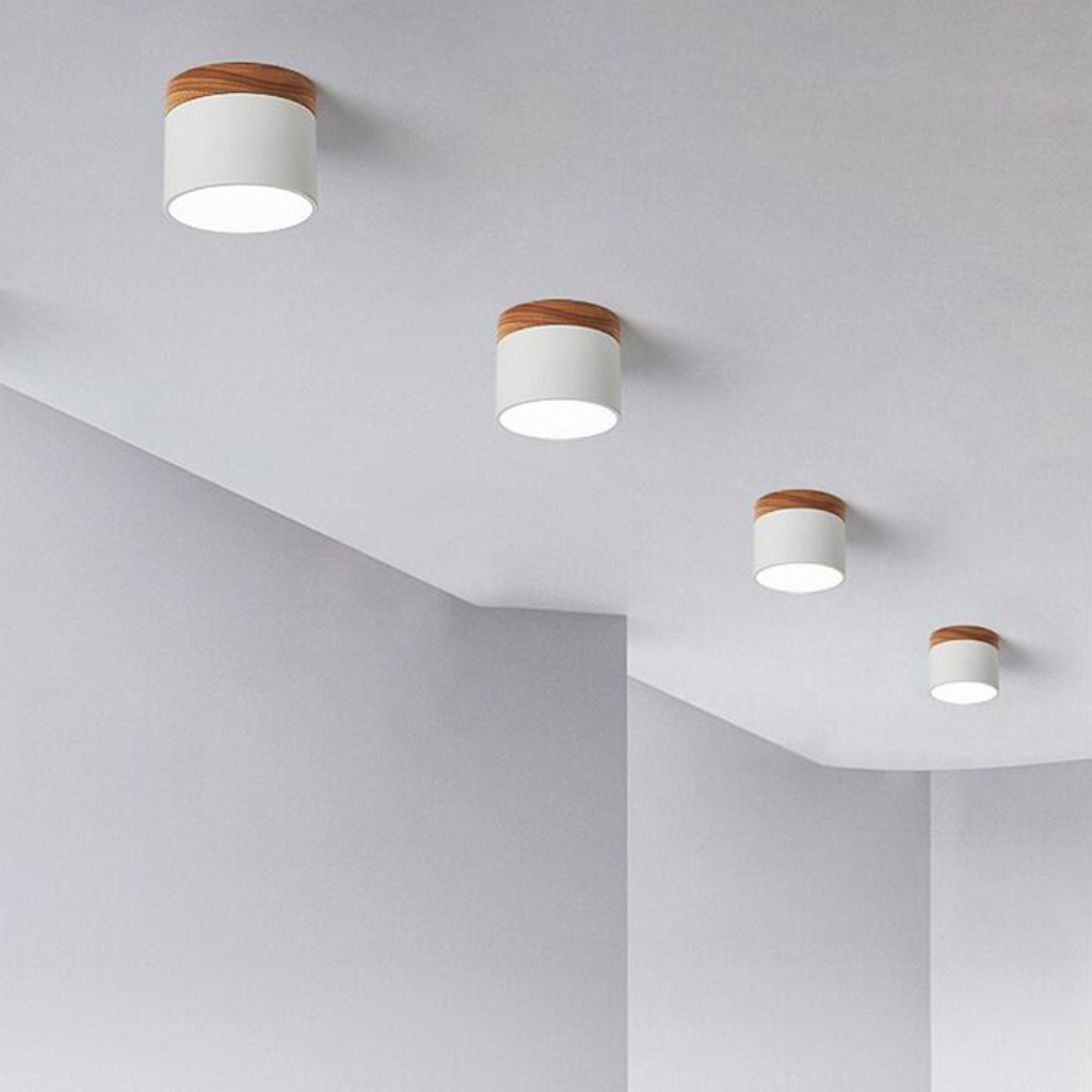 The Oakara LED Wood Grain Ceiling Light