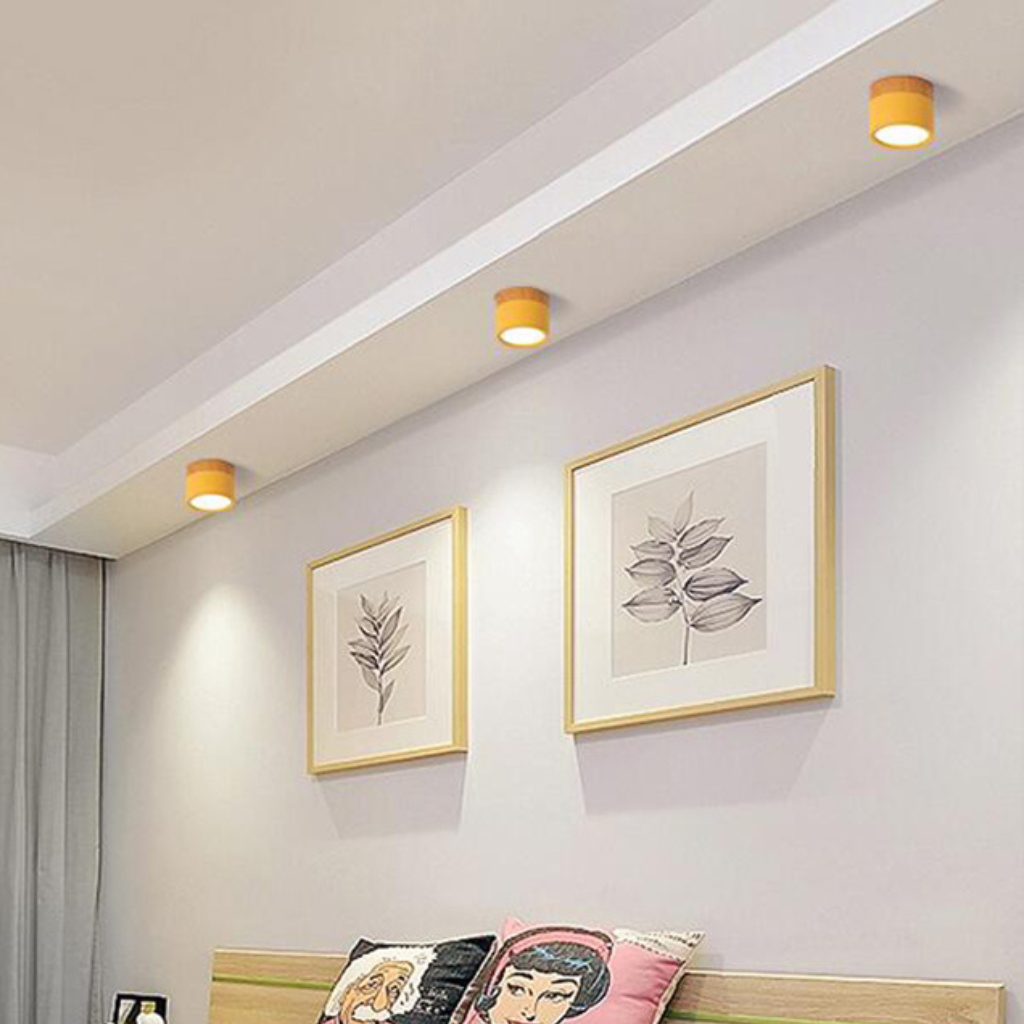 The Oakara LED Wood Grain Ceiling Light
