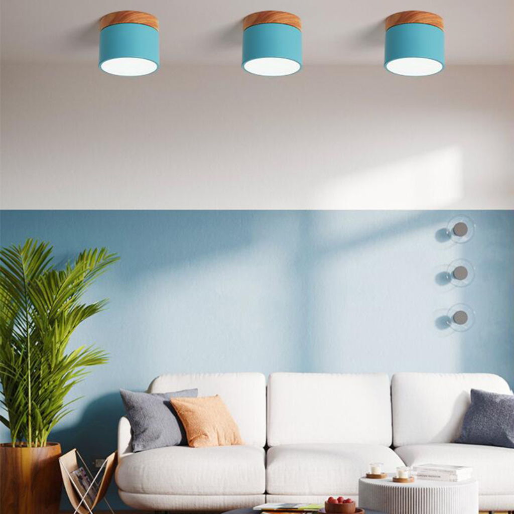 The Oakara LED Wood Grain Ceiling Light