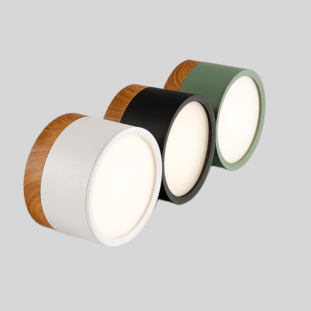 The Oakara LED Wood Grain Ceiling Light