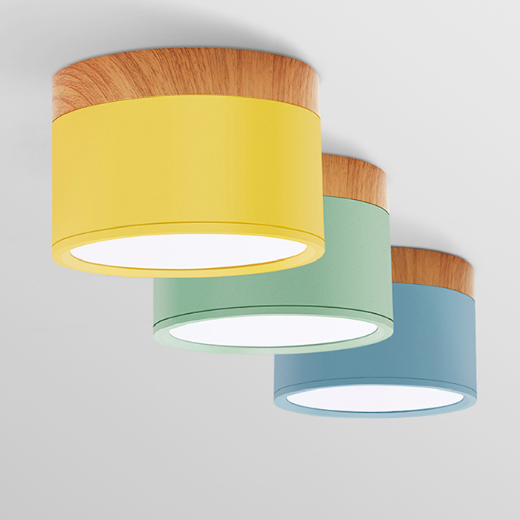 The Oakara LED Wood Grain Ceiling Light