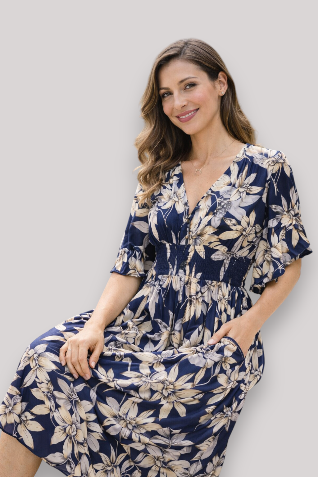 The Octavia Wrap Maxi Dress V Neck Floral Boho Summer Style