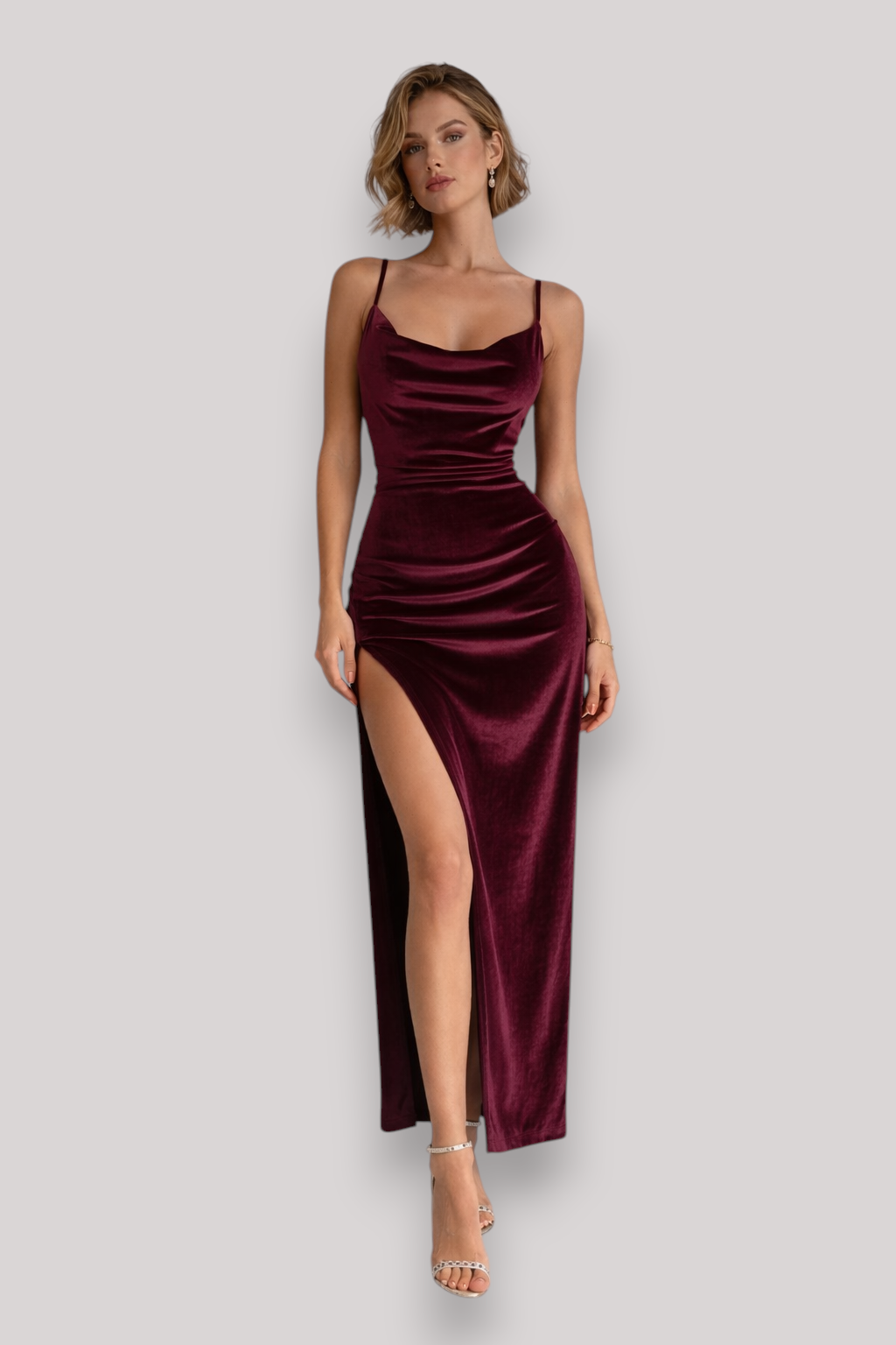 The Olivia Women's Pleated Evening Maxi Dress