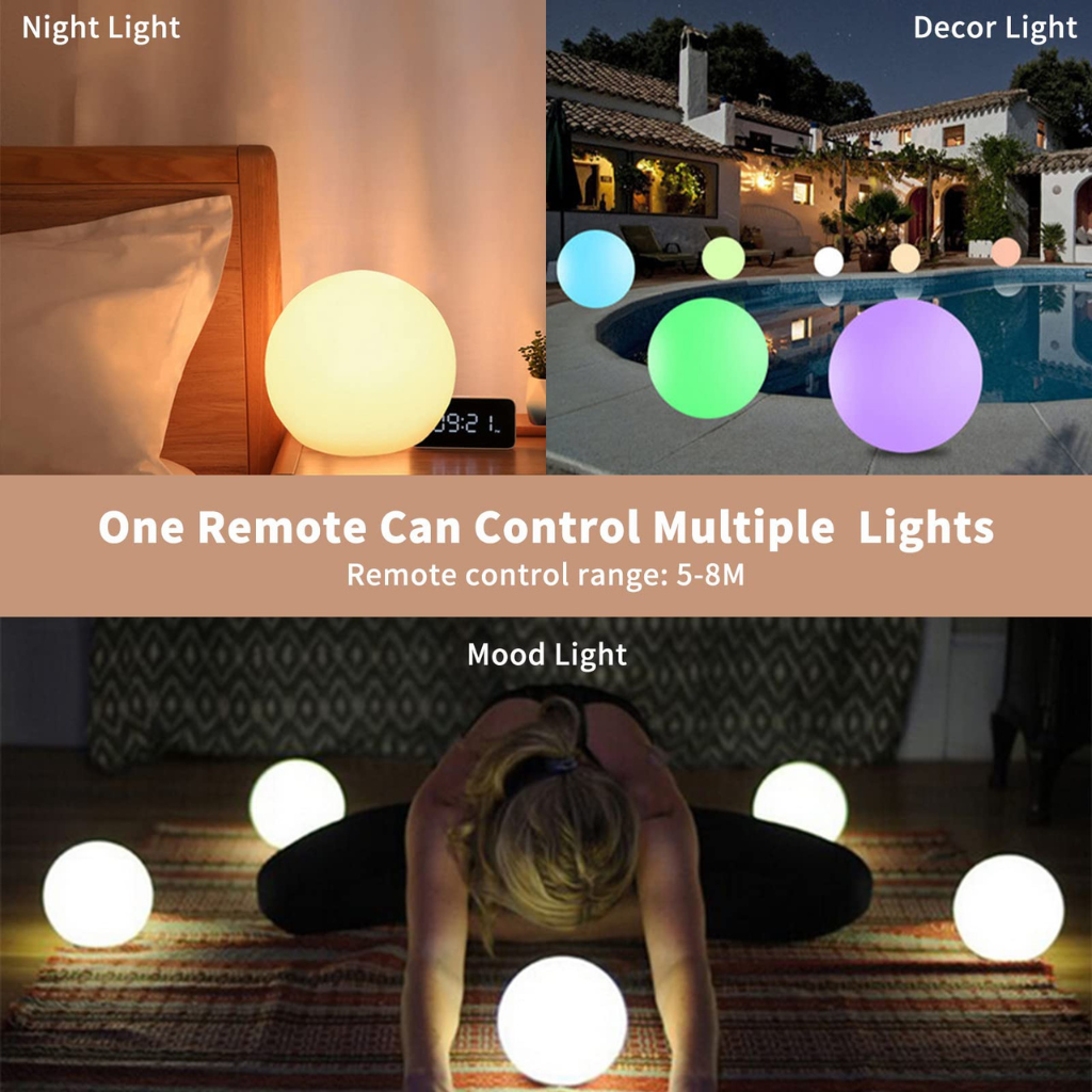 The Orbixa RGB Waterproof Rechargeable LED Ball Light