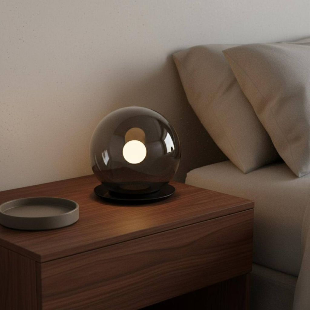 The Orlienne Minimalist Glass Globe Table Lamp