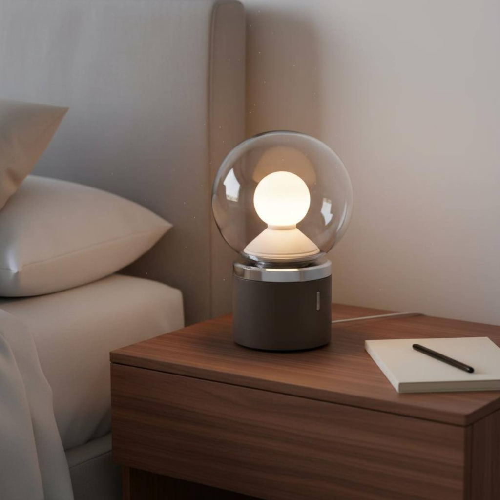 The Orlienne Minimalist Glass Globe Table Lamp