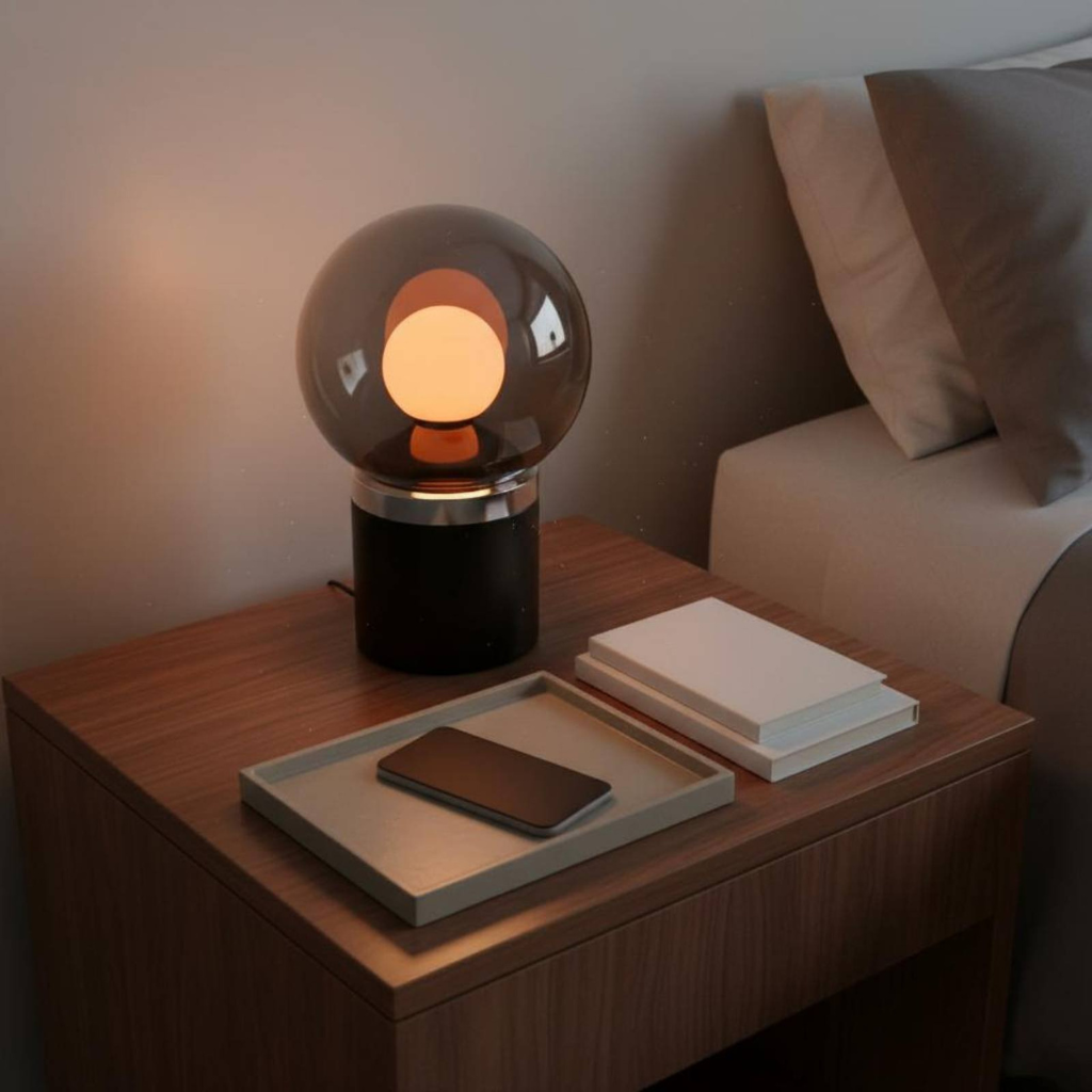 The Orlienne Minimalist Glass Globe Table Lamp