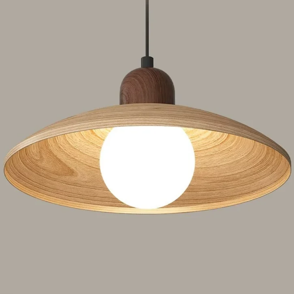 The Orlune Wood Grain Pendant Light