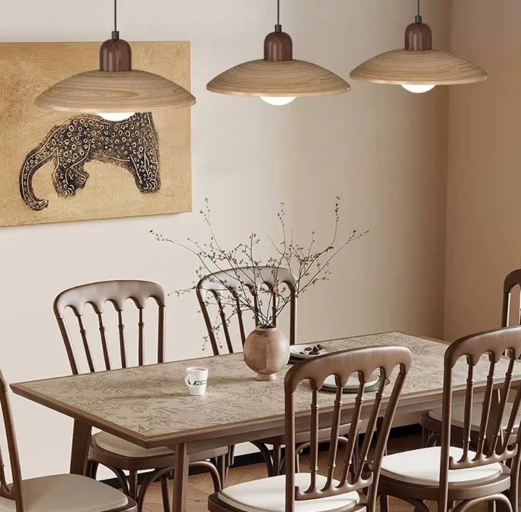The Orlune Wood Grain Pendant Light