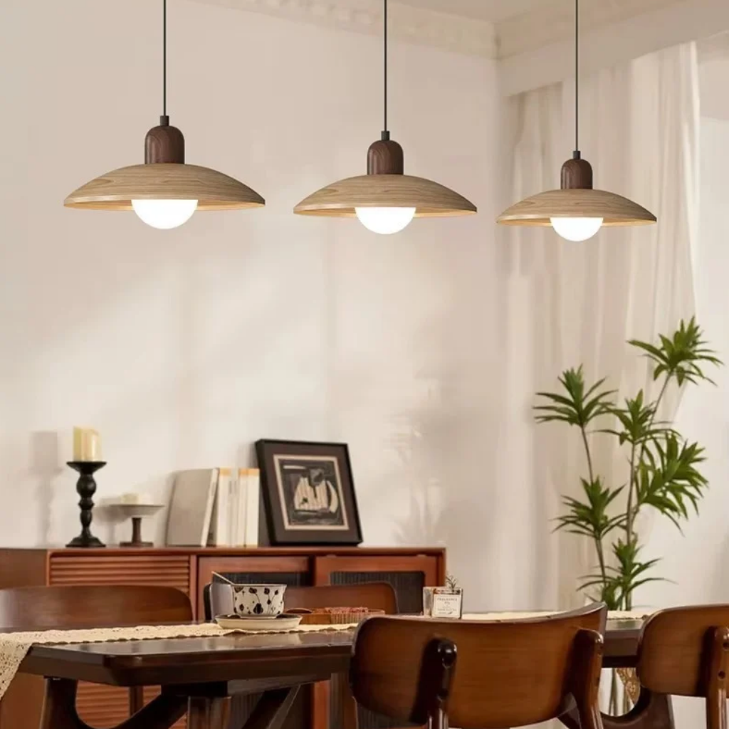 The Orlune Wood Grain Pendant Light