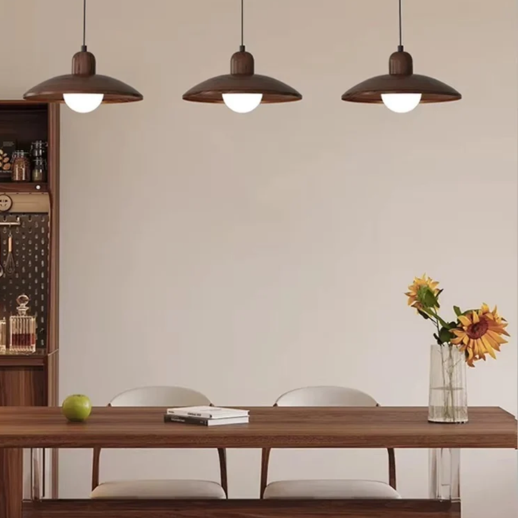 The Orlune Wood Grain Pendant Light