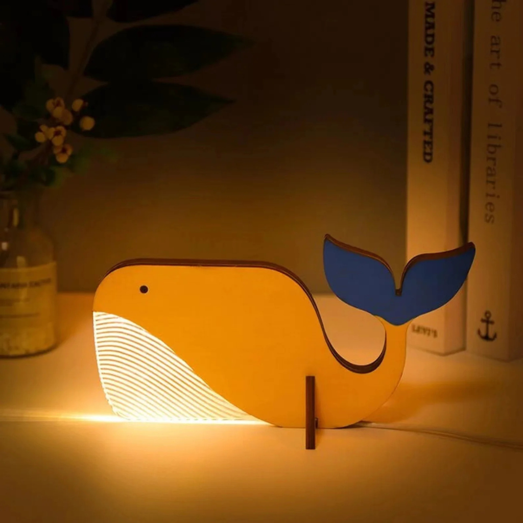 The Owlume LED Wooden Acrylic Peacock Lamp