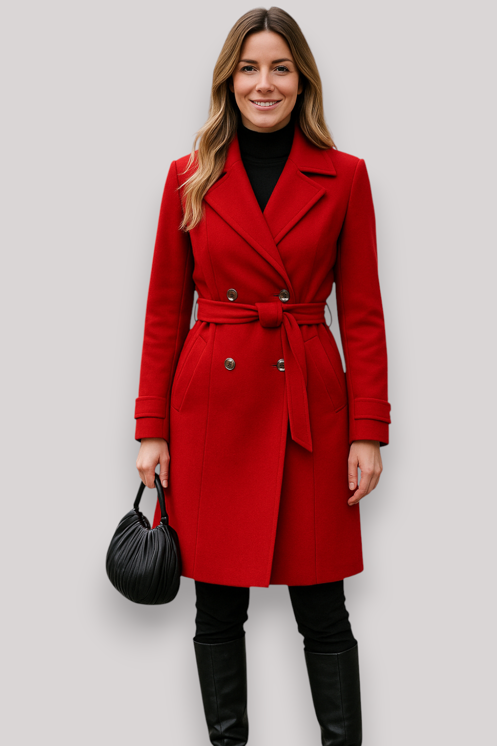 The Penrose Double Breasted Trench Coat Long Lapel Belted Winter Jacket