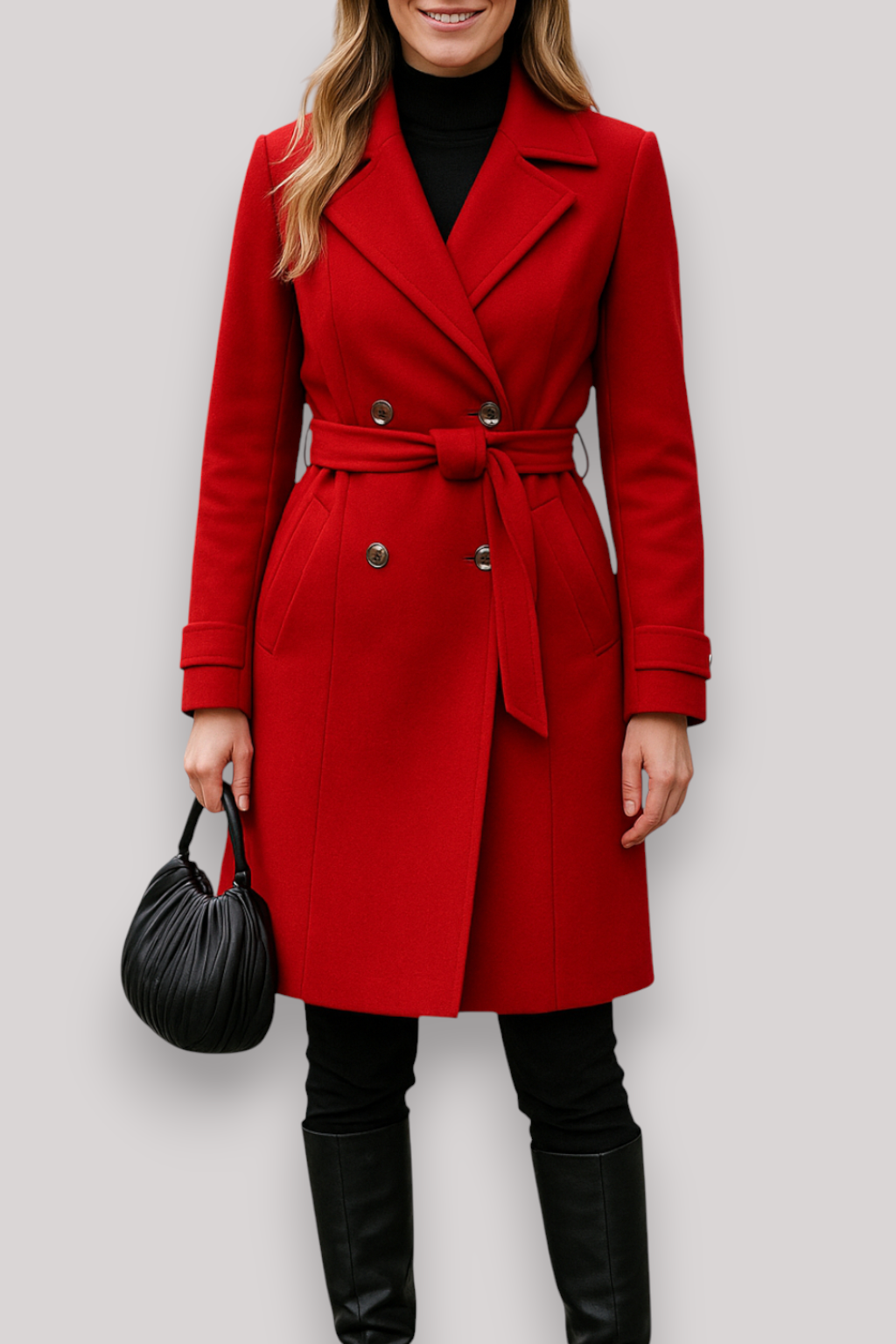 The Penrose Double Breasted Trench Coat Long Lapel Belted Winter Jacket