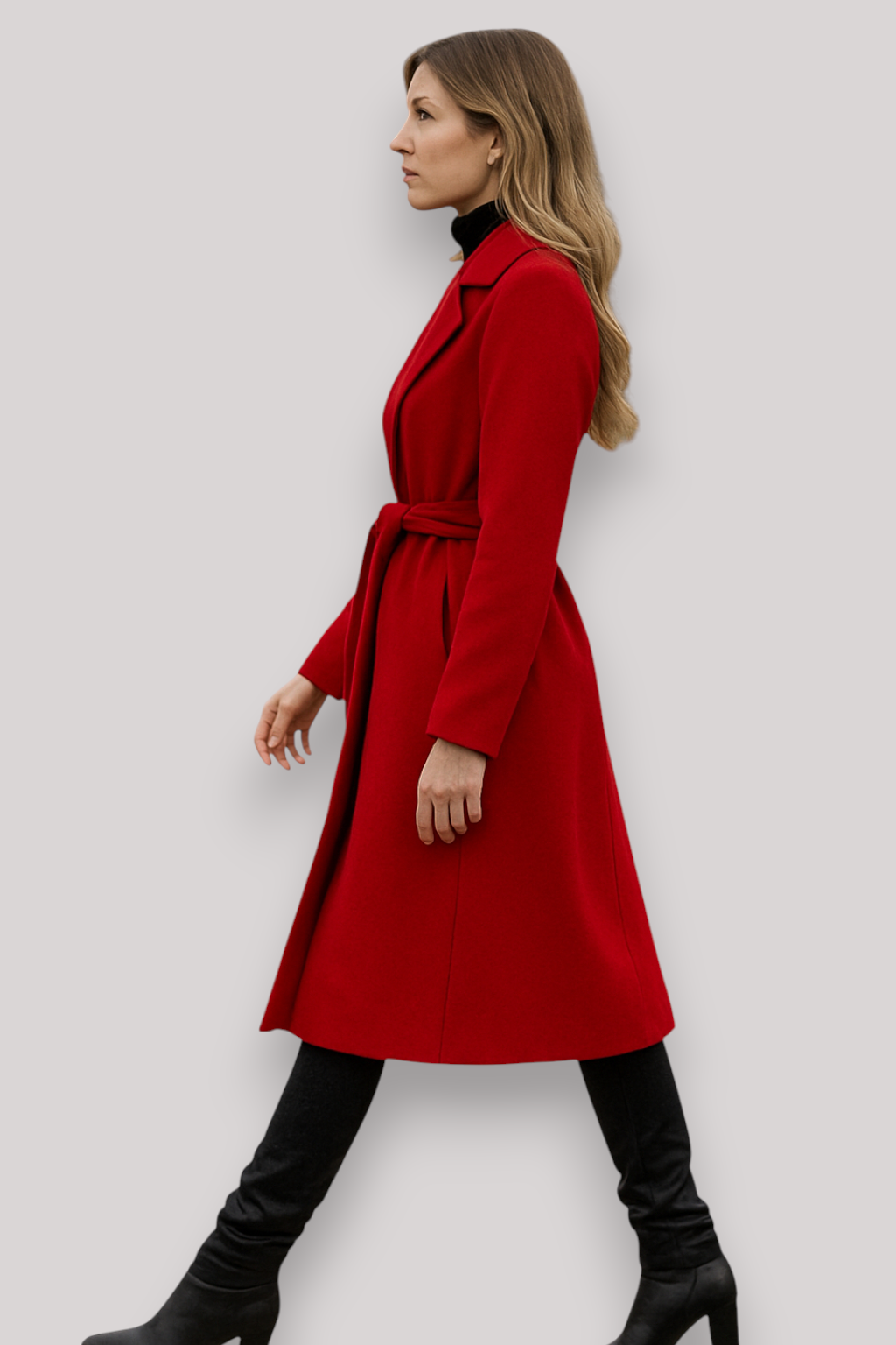 The Penrose Double Breasted Trench Coat Long Lapel Belted Winter Jacket