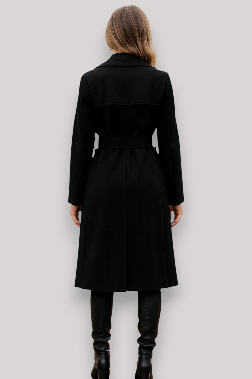 The Penrose Double Breasted Trench Coat Long Lapel Belted Winter Jacket