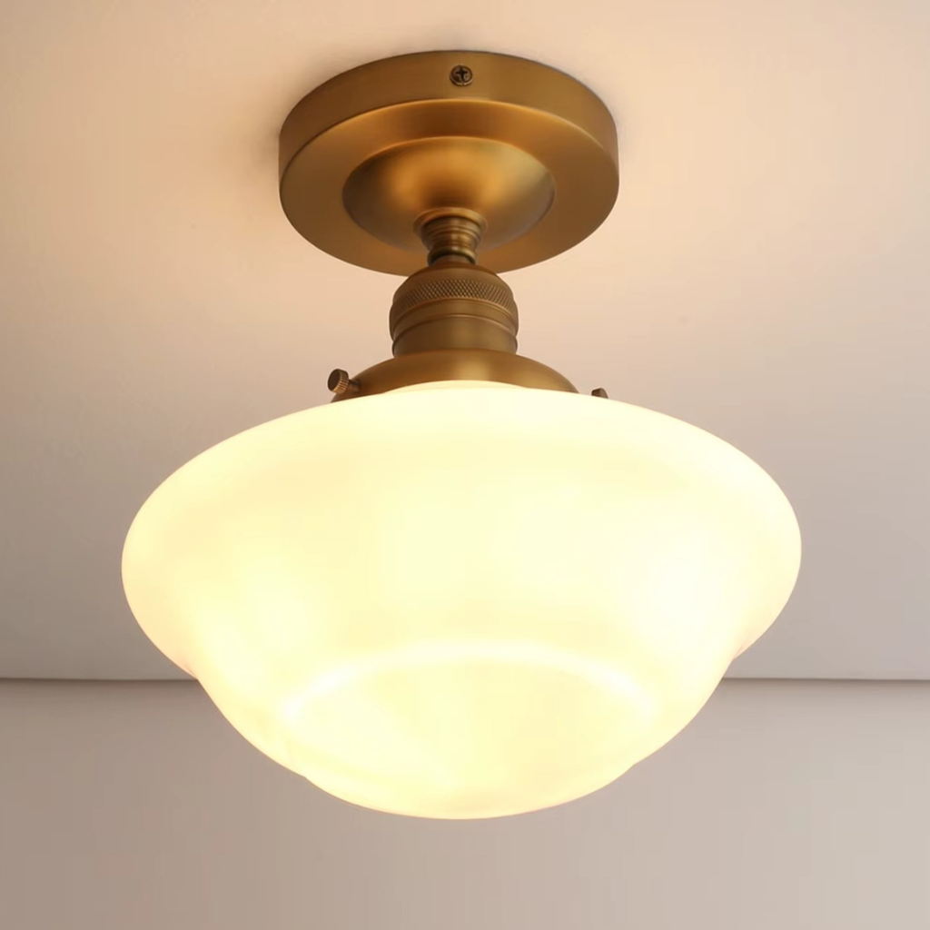 The Permix Vintage Styled Milk Glass Ceiling Light