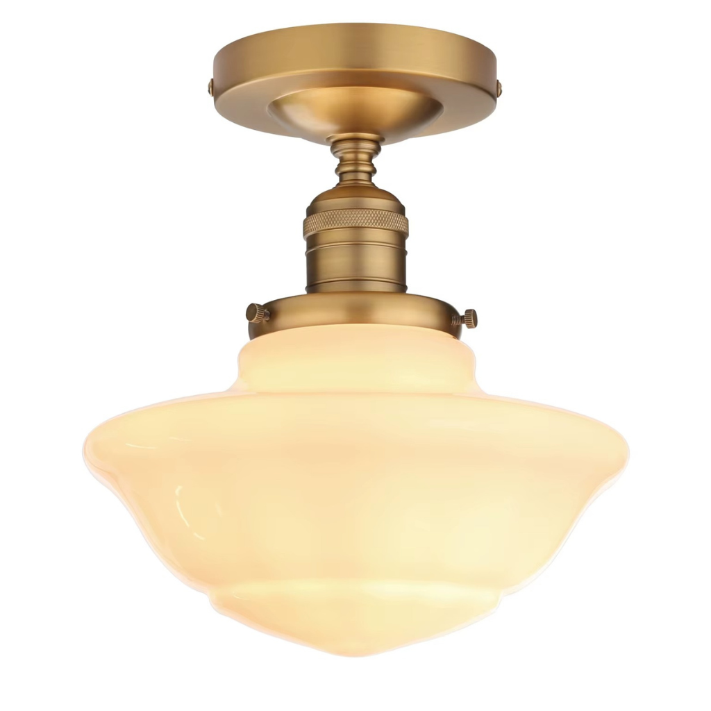 The Permix Vintage Styled Milk Glass Ceiling Light