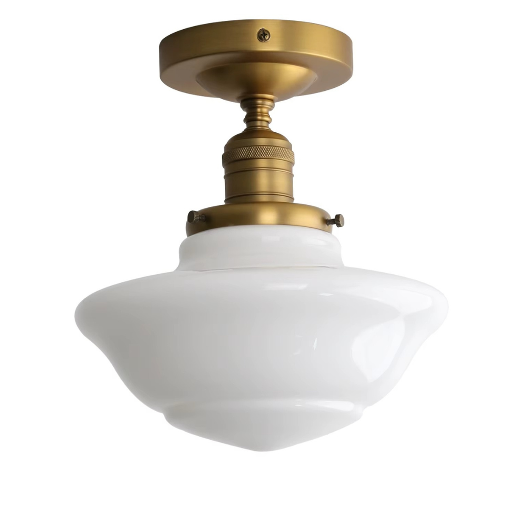 The Permix Vintage Styled Milk Glass Ceiling Light