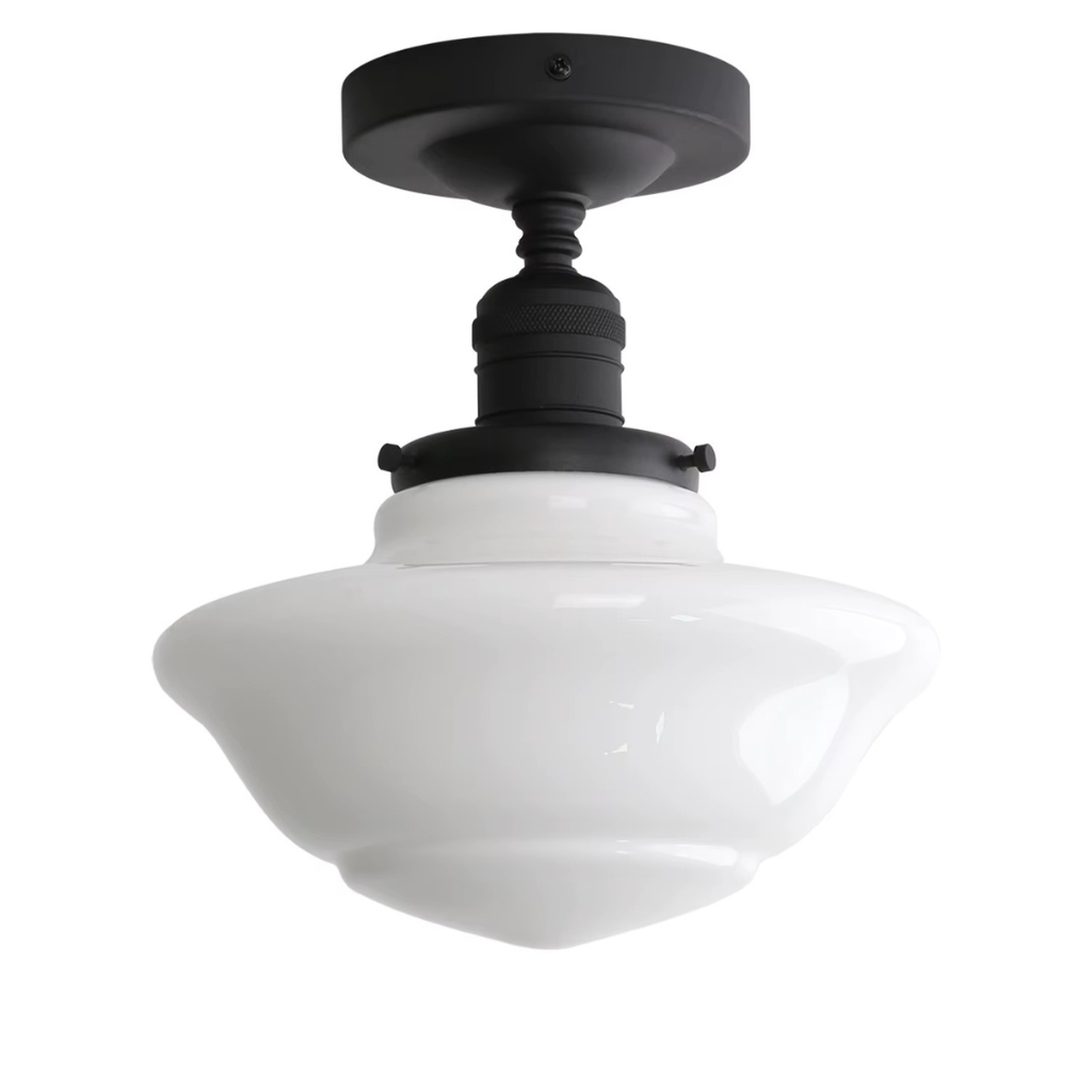 The Permix Vintage Styled Milk Glass Ceiling Light