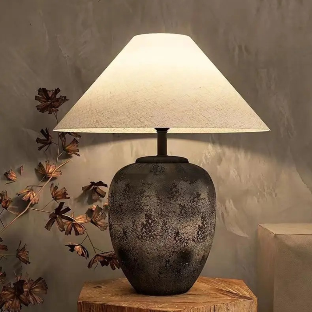 The Potri Wabi Sabi Ceramic Table Lamp