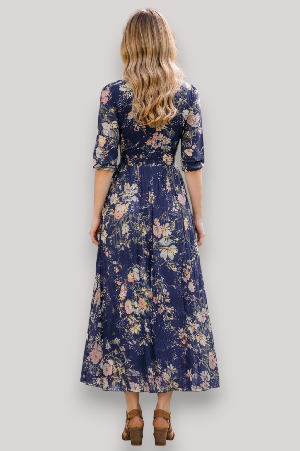The Priscilla Swing Maxi Dress Floral Mid Waist Boho