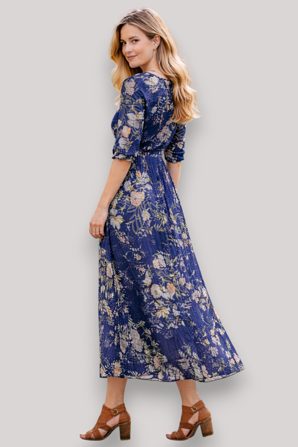 The Priscilla Swing Maxi Dress Floral Mid Waist Boho