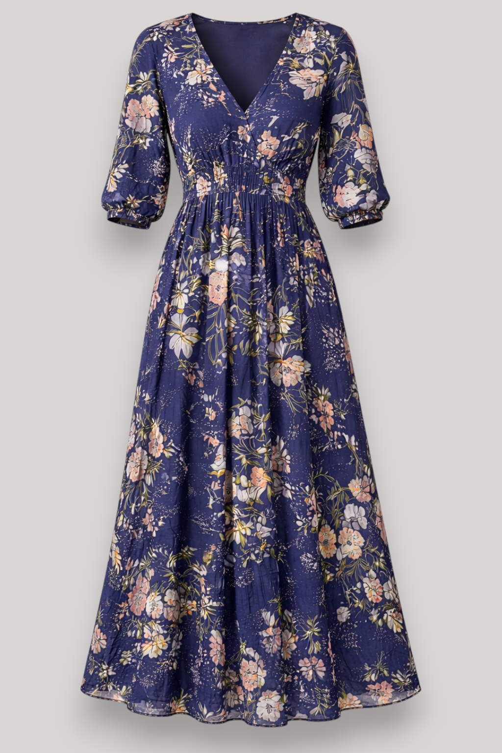 The Priscilla Swing Maxi Dress Floral Mid Waist Boho