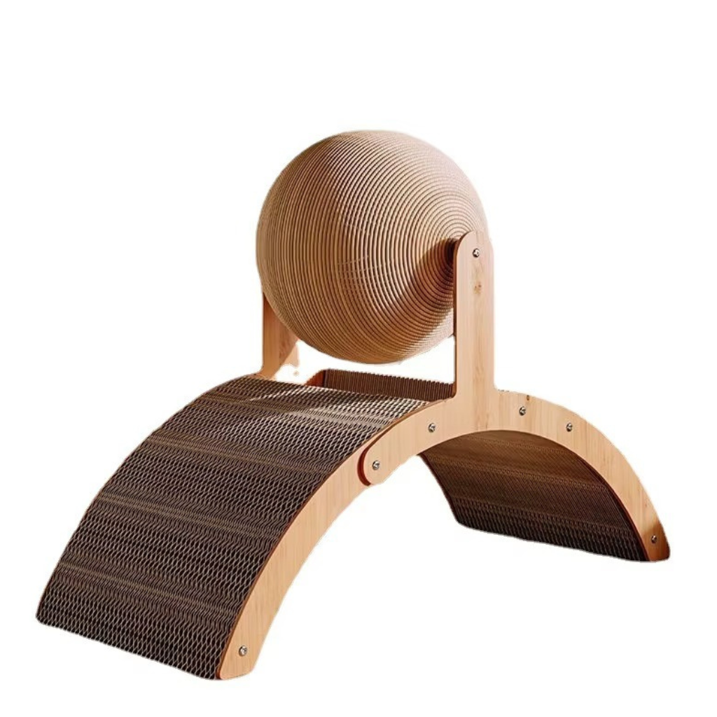 The Purrwood Wooden Cat Scratching Ball