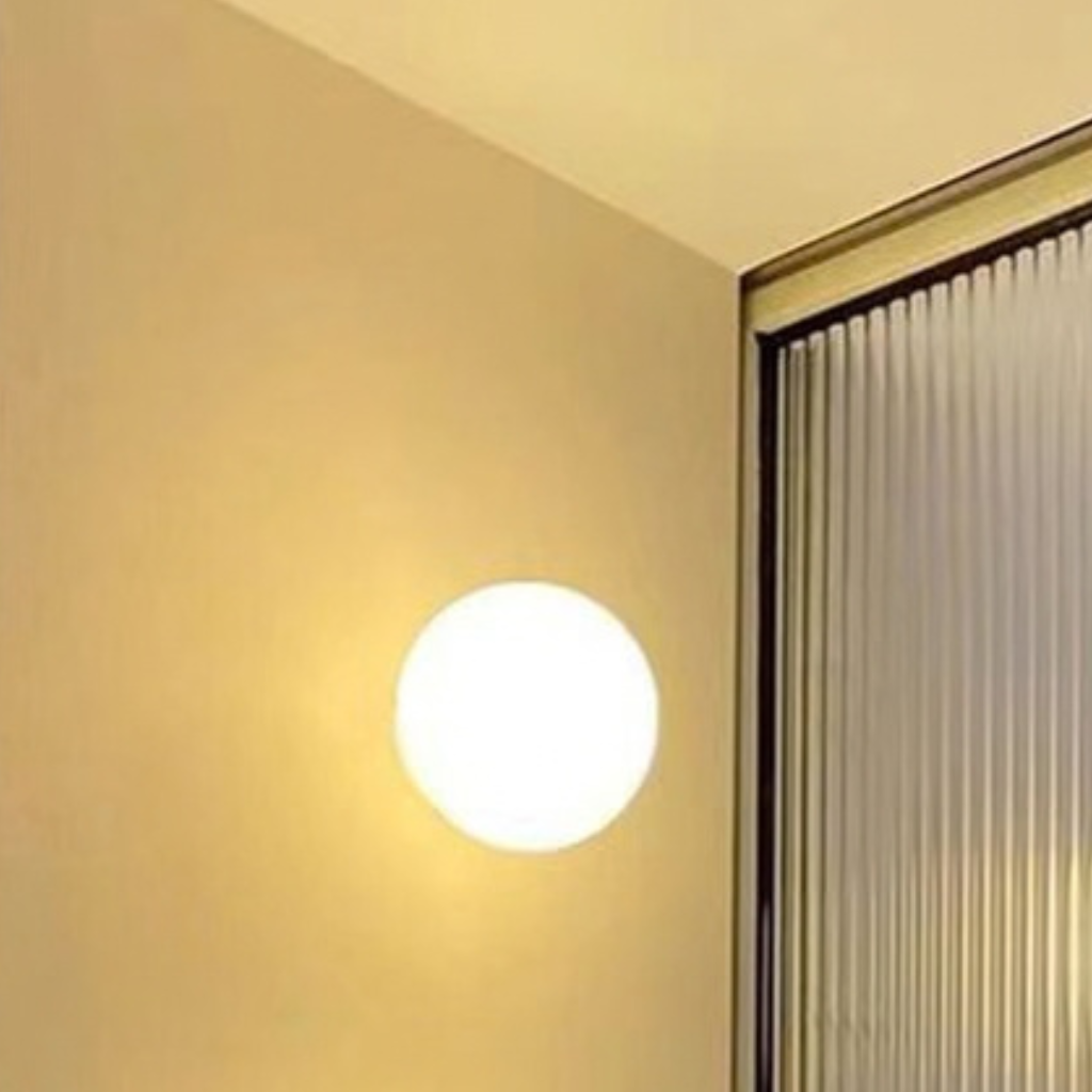 The Mirlune French Bauhaus Milky Glass Wall Light