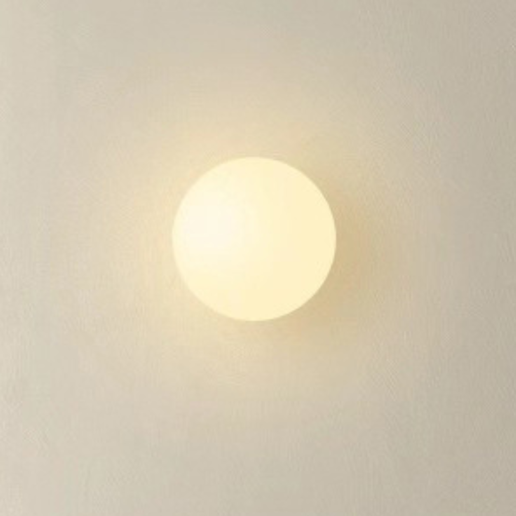 The Mirlune French Bauhaus Milky Glass Wall Light