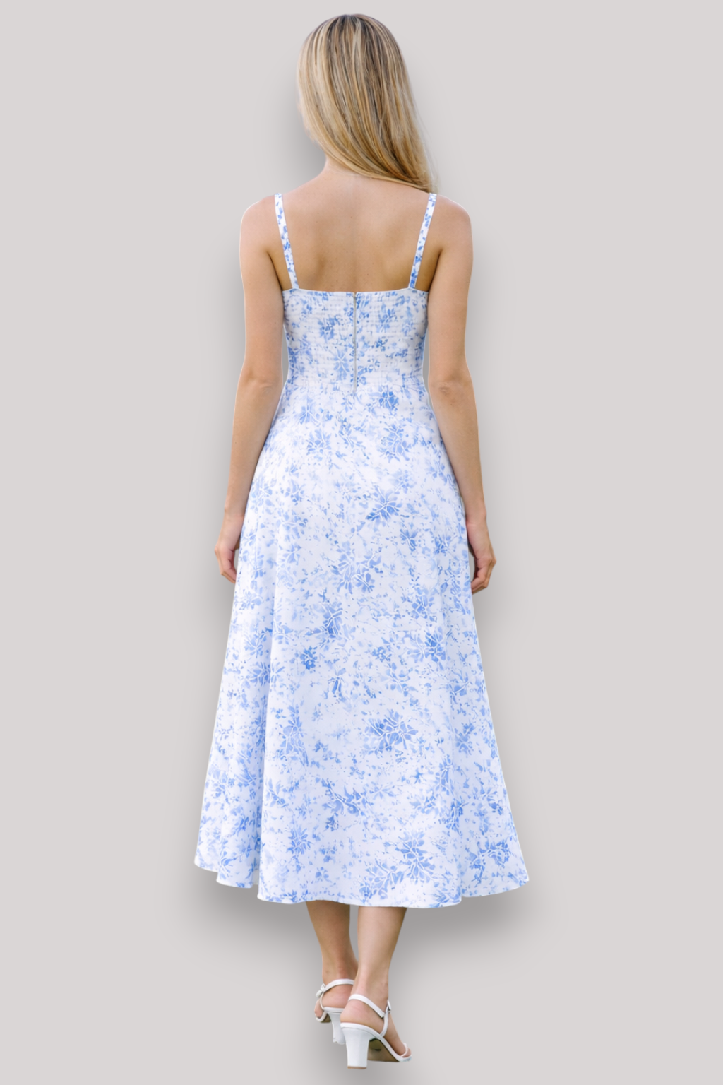 The Rosamund Floral Print Midi Dress Elegant Summer Holiday Style